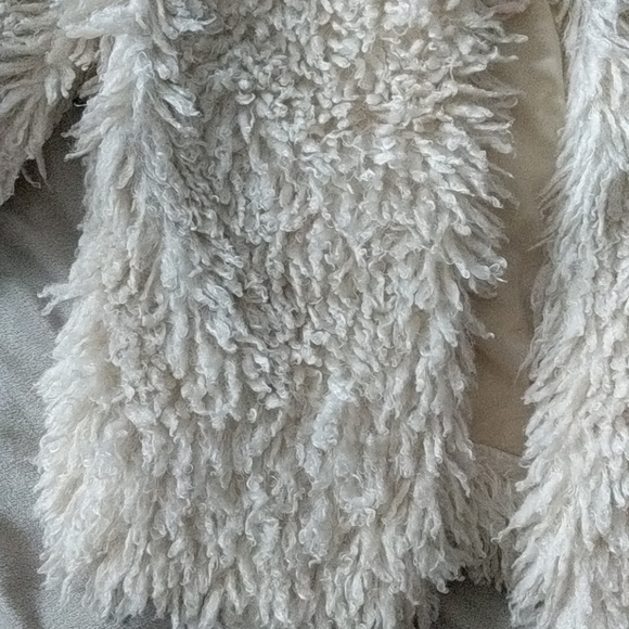 Zara Cream Teddy Crop Sleeve Jacket - Picture 4 of 8